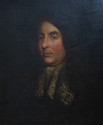 17th / 18th century, Old Master, Portrait of a gentleman wearing a lace collar, unsigned, oil on canvas, 58 x 47cm